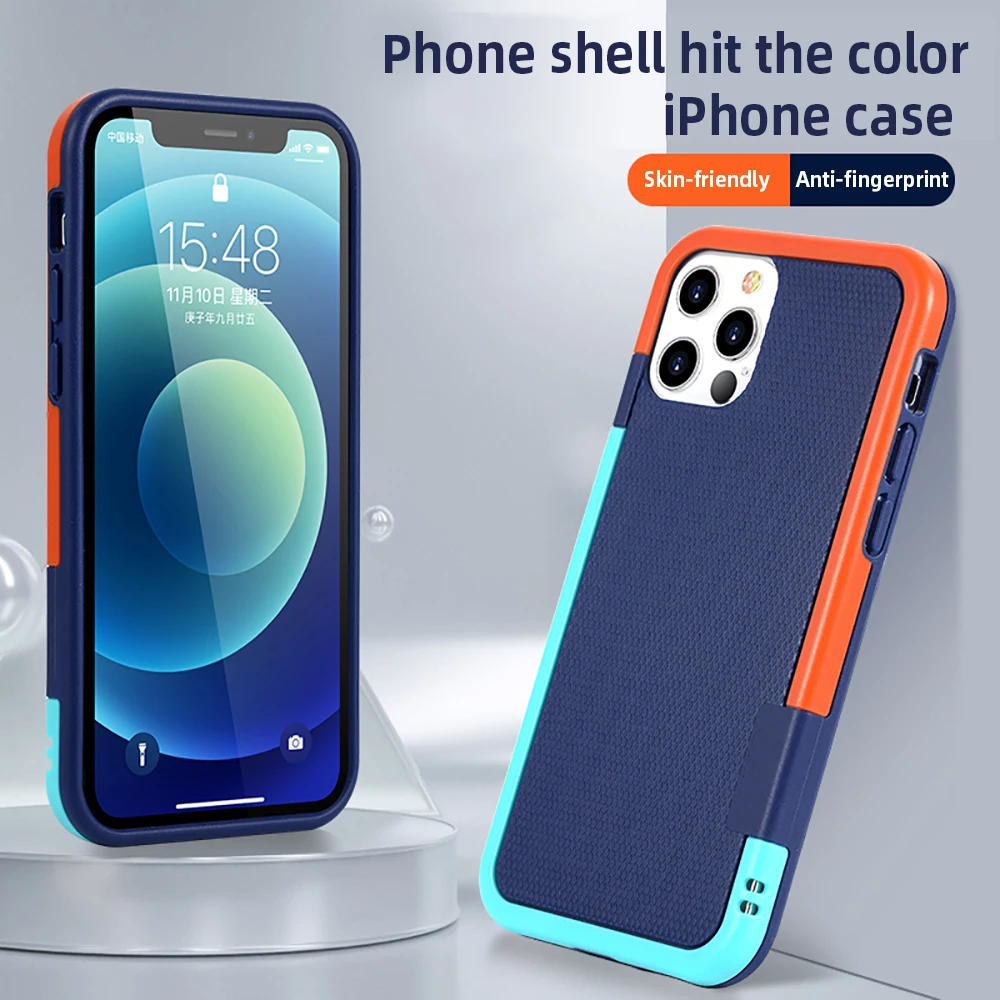 

Apple Mobile Phone Stylish Contrast Color Anti-drop Mobile Phone Case Suitable For iPhone 11 12 Pro Max Mini Honeycomb Cooling