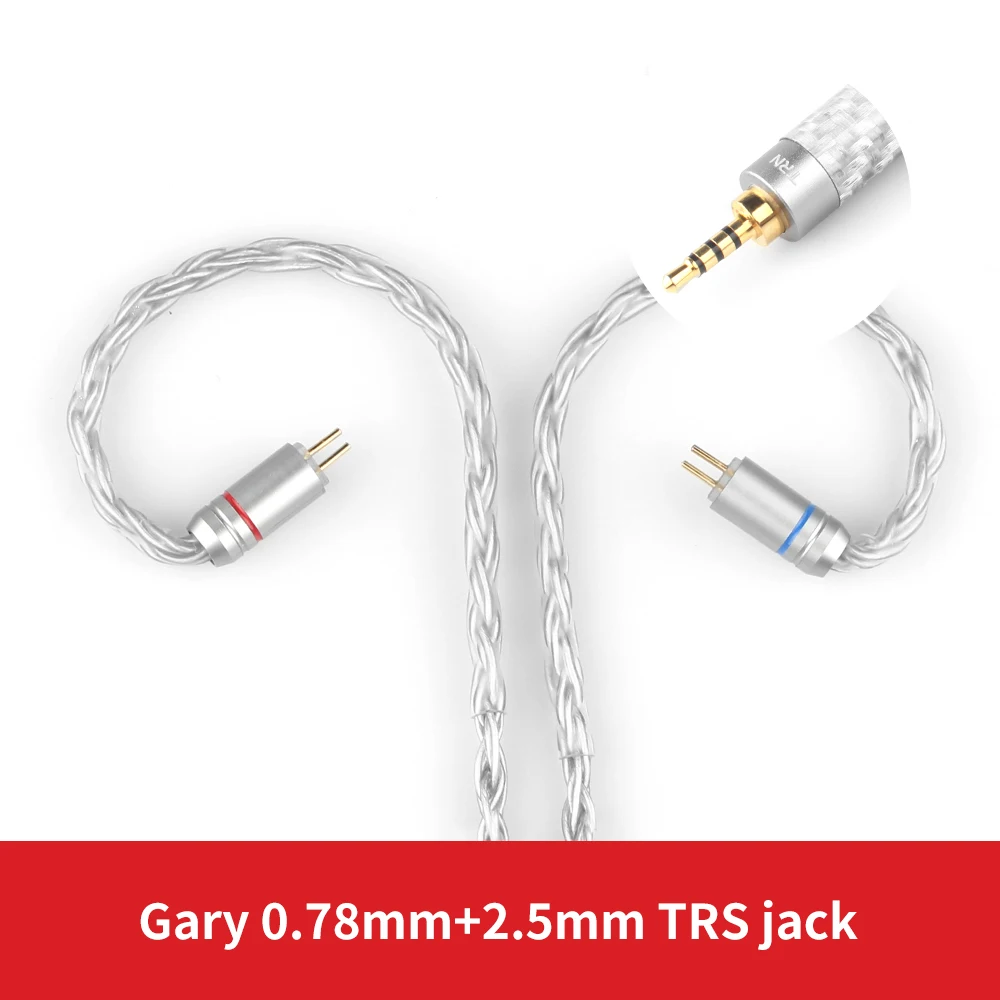Silver 2.5mm 0.78mm TRN T2 16 Core с серебряным покрытием обновления HIFI кабель 3,5/2,5/4,4 мм разъем MMCX/2Pin разъем для TRN V80 V90 X6 IM1 IM2 C10 C16 - Цвет: Silver 2.5mm 0.78mm