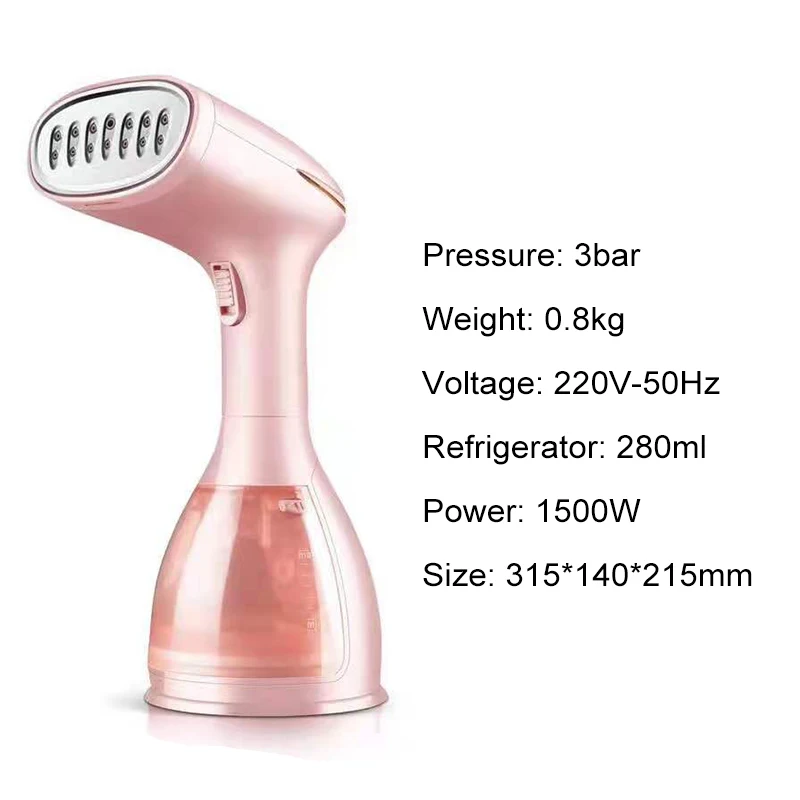 

Portable Garment Steamer Handheld Steam Iron Household Intelligent Temperature Control Vertical Ironing 280ml Small 1500W