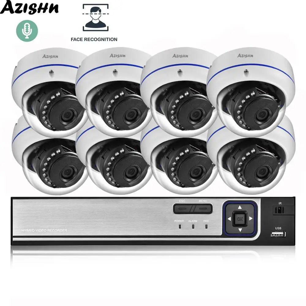 Камера видеонаблюдения AZISHN H.265 8 каналов 5 Мп POE NVR IP Мп|Система наблюдения| |