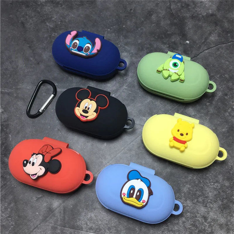 Disney Earphone Case for Samsung Galaxy Buds/Buds+ Cartoon Soft Silicone Wireless Bluetooth Headphone Protective Cover With Hook