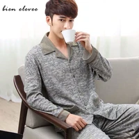 pajama sets sleepwear suit lounge homewear long sleeve mens pyjamas sleepshirt winter plus size male casual home clothes