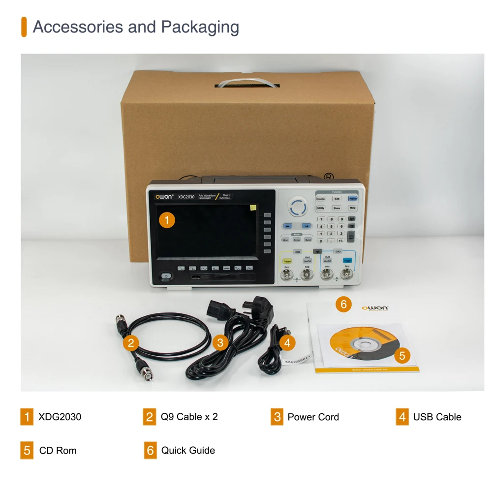 Генератор произвольных сигналов OWON XDG2030 14 бит вертикальное разрешение 2 канала 30