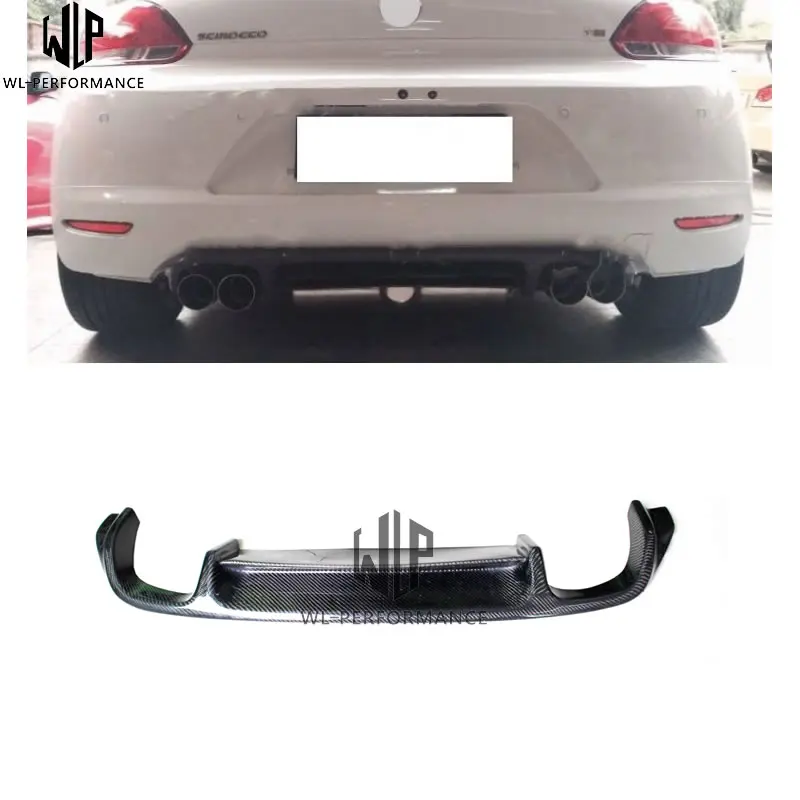 Scirocco Carbon Fibe задний бампер диффузор для губ автомобильный комплект Volkswagen 12-14