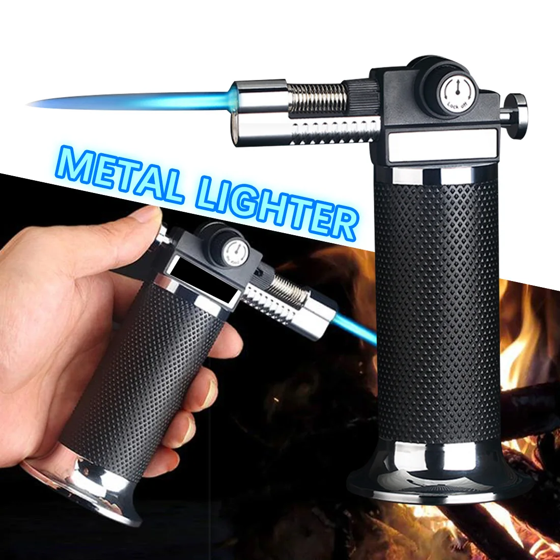 Необычные зажигалки регулируемые Зажигалка двойной огонь спрей пистолет