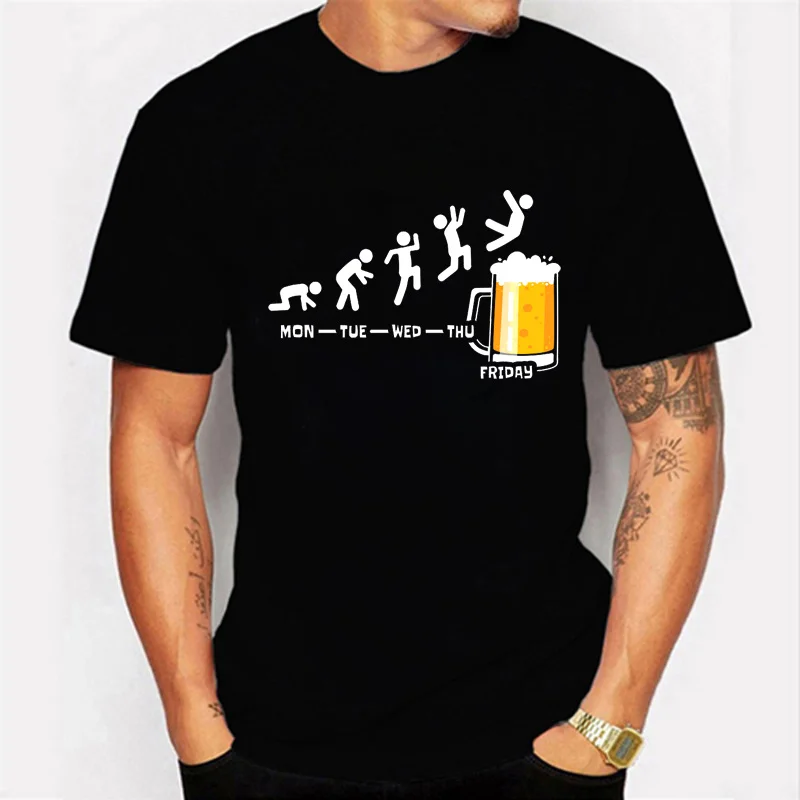 

Summer Ladies Men's Harajuku T-shirt Friday 3D Printing Beer Men's Retro T-shirt Streetwear T-shirt