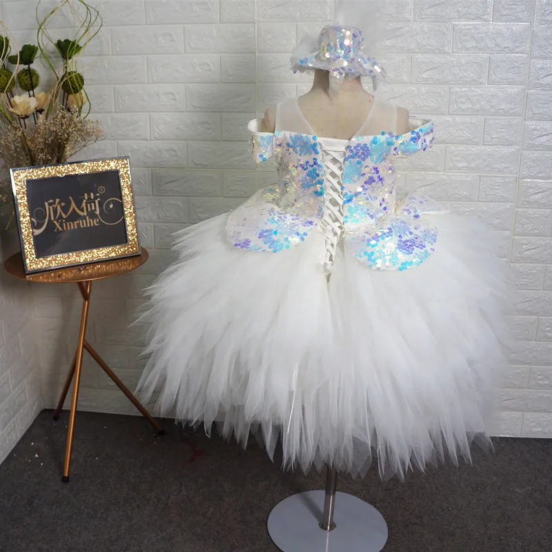 Chilldren Ball Gown First Holy Communion Dress Kids Pageant Tutu Sequin Baby Wedding Bridemaid Mermaid Girl | Детская одежда и