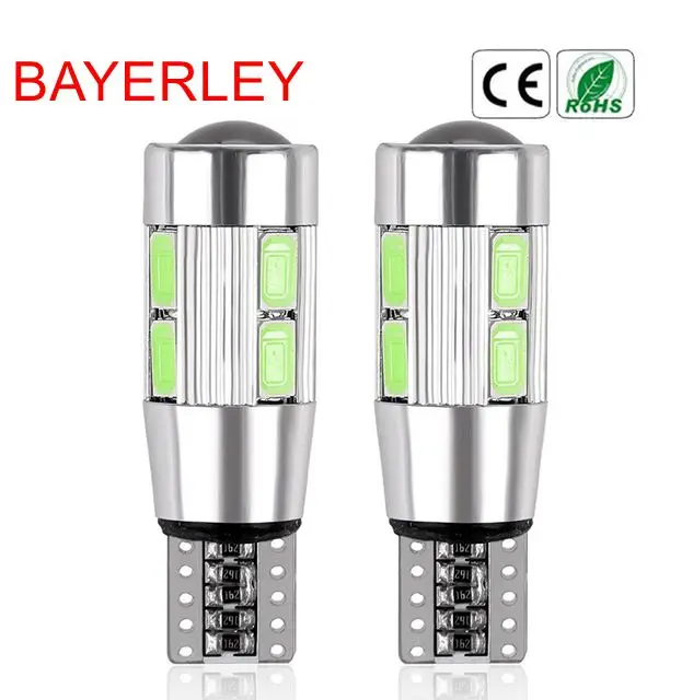 2 шт. T10 светодиодный 12V W5W 194 5630 10SMD просвет Подсветка регистрационного номера
