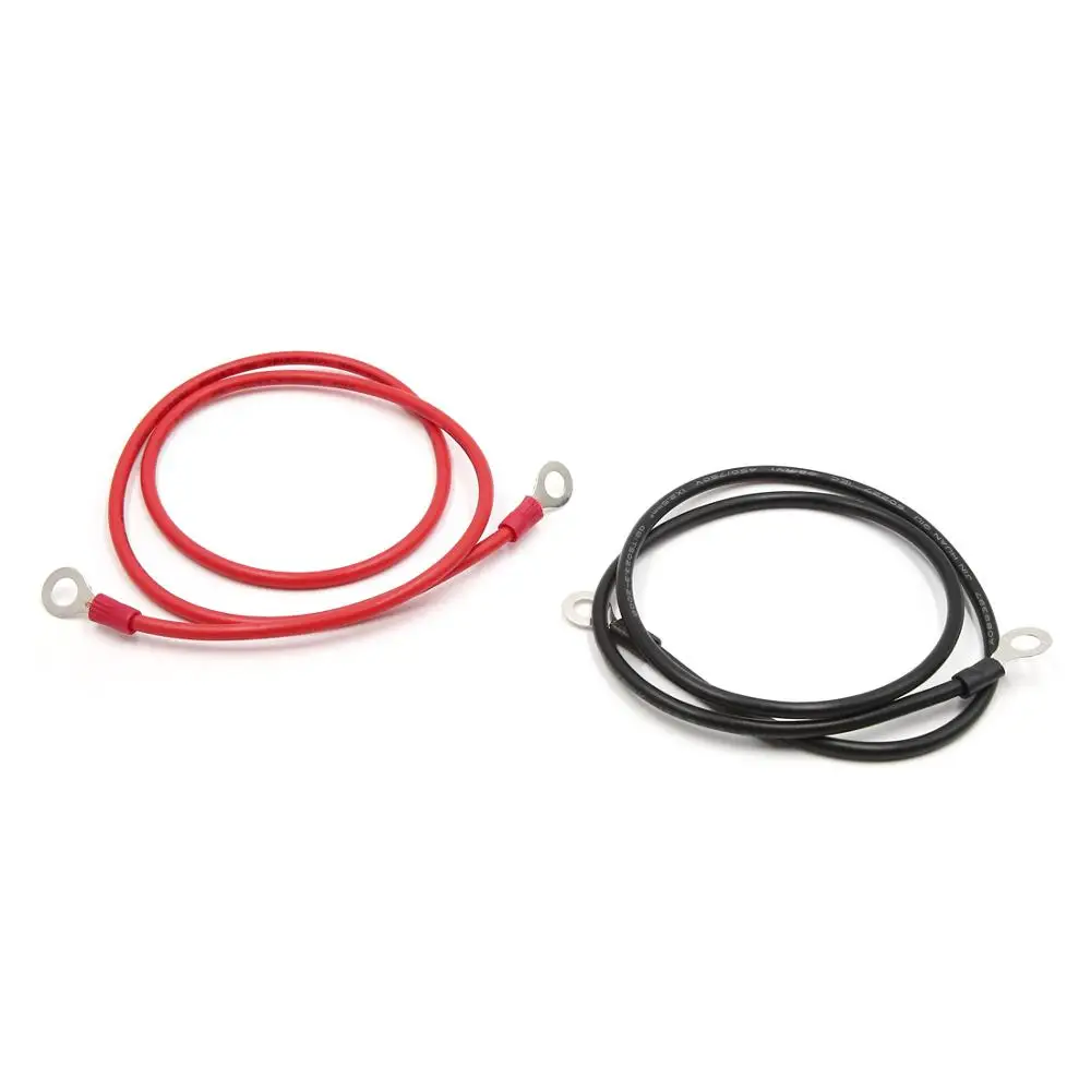

X Autohaux 2pcs 6mm Hole Dia 52cm 62cm 65cm Length Battery Inverter Wire Power Transfer Cable for Car