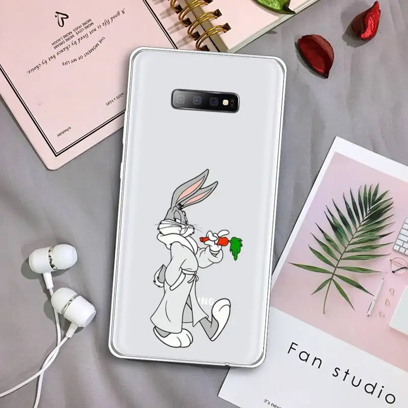 

Bugs Bunny cartoon rabbit Phone Case Transparent For Samsung Galaxy S A 5 7 8 9 2015 20 edge plus 10 e lite 2019