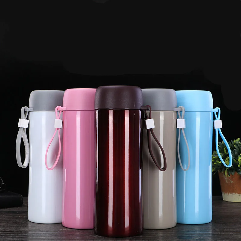 Простая термос из нержавеющей стали кружка для воды с веревкой дорожная уличная