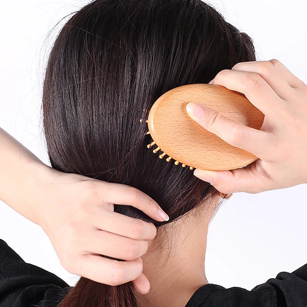 Расческа для волос деревянная массажа кожи головы на воздушной подушке тела