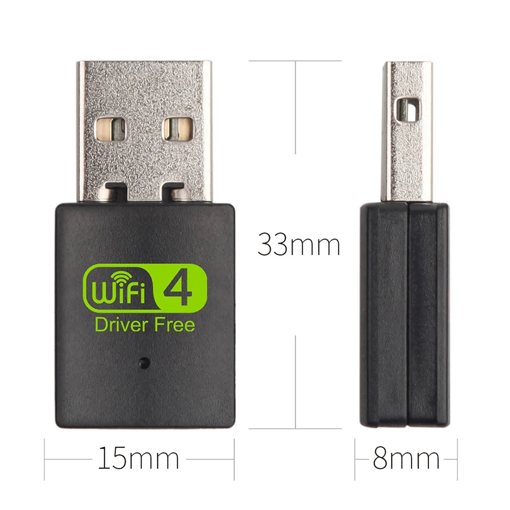 

USB Network Cards Widely Compatible Wireless Band WiFi 300Mbps USB2.0 Ethernet Network Card Built-in PCB Antenna Free Drive