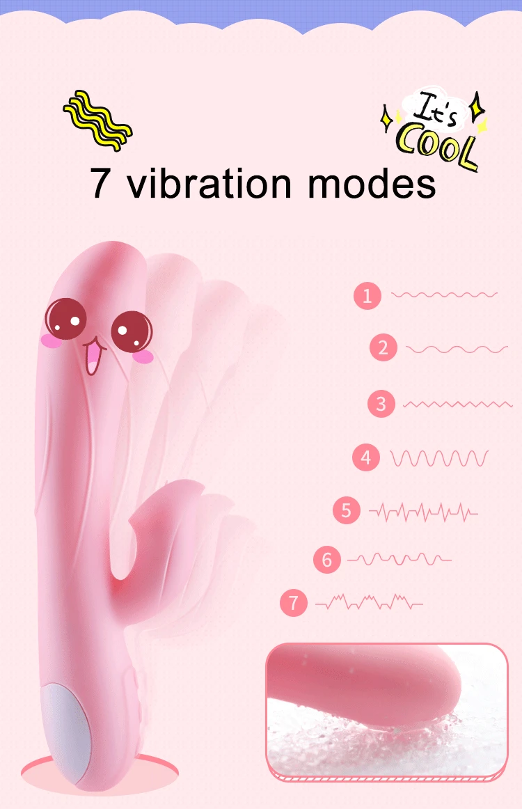 Фаллоимитатор для точки G Вибратор Кролик женщин двойная вибрация силиконовый
