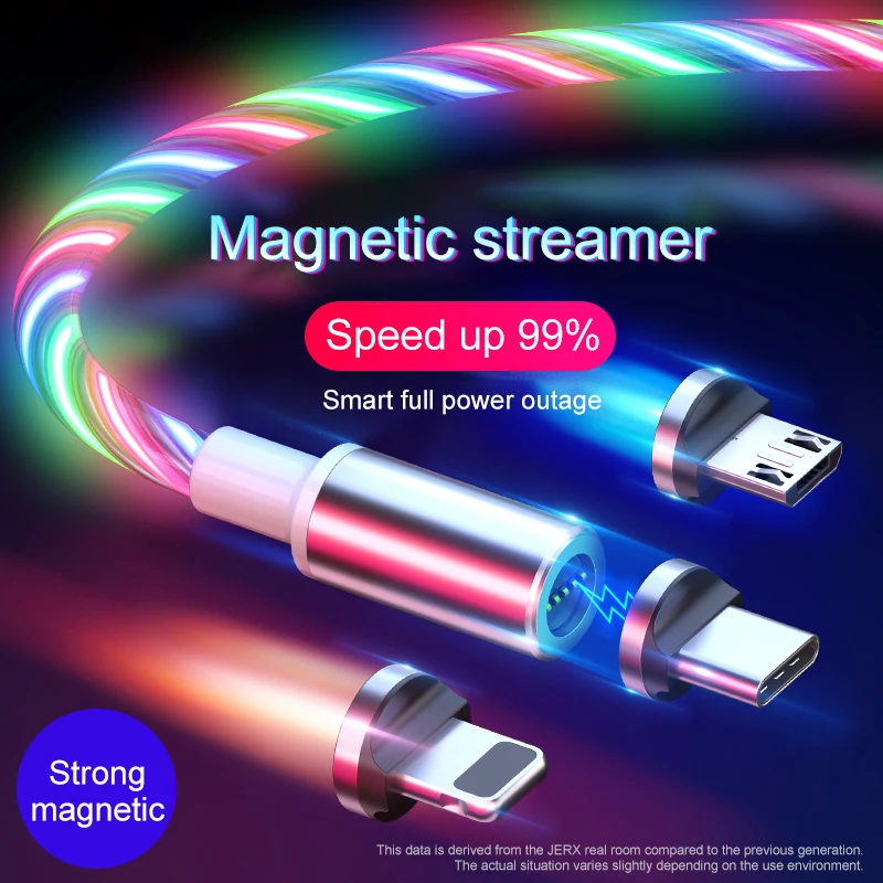 Кабель зарядный Магнитный со светодиодной подсветкой Micro USB 1 м | Мобильные