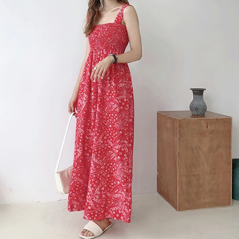 2020 summer fashion hot sale women's four-color personality floral print sling sleeveless loose holiday jumpsuit for women2020 | Женская