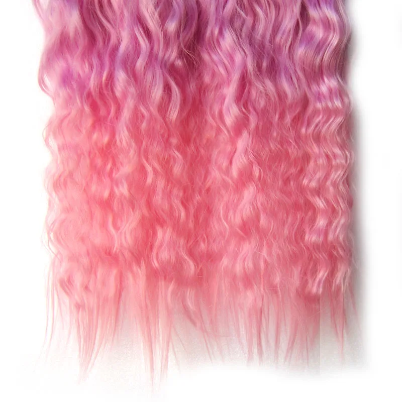 

Clip in One Piece Synthetic Hair Extension Kinky Curly Long Synthetic Hairpieces New Ombre Color Optional Easy Wear