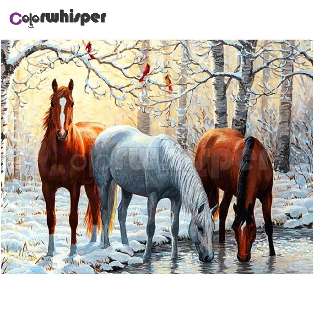 Алмазная живопись полноразмерная/круглая вышивка с лесом покрытая снегом и