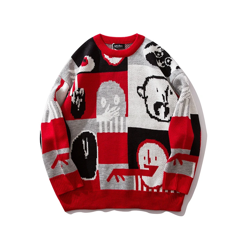 Осень 2019 новинка свитер с узором в стиле хип-хоп для мужчин | Мужская одежда