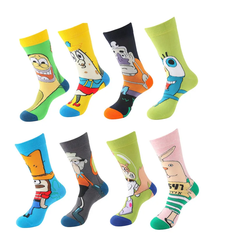 

Middle Tube Cartoon Anime Character Socks Mens Woman Funny Casual Street Stance Socks Unisex Creative Cotton Anime Movie Socks