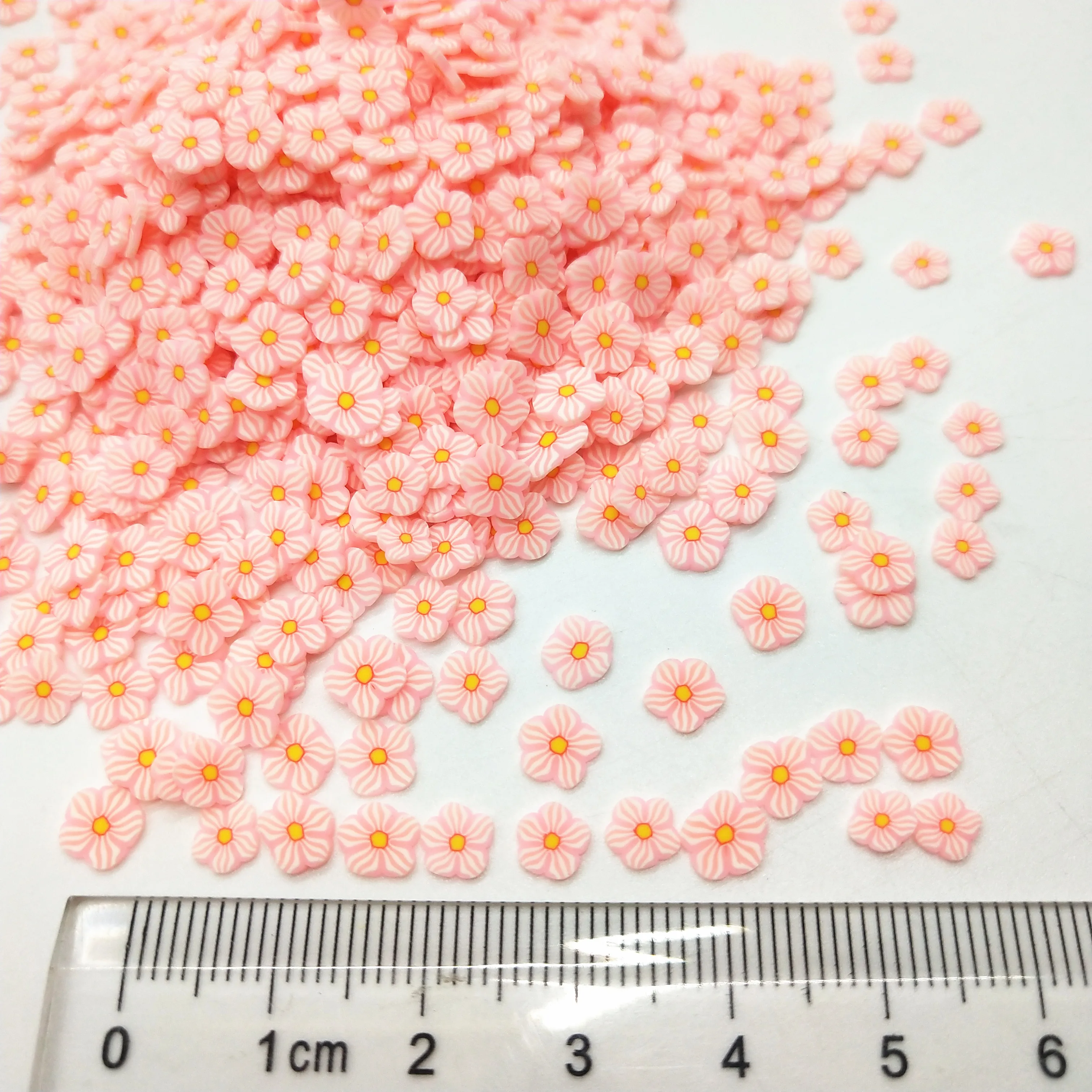 20g Pink Daisy Flower Polymer Clay for DIY Crafts - Colorful and Tiny 5mm Plastic Particles image 5