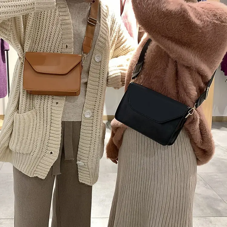 Недорогая женская сумка-Кроссбоди из искусственной кожи с клапаном квадратная