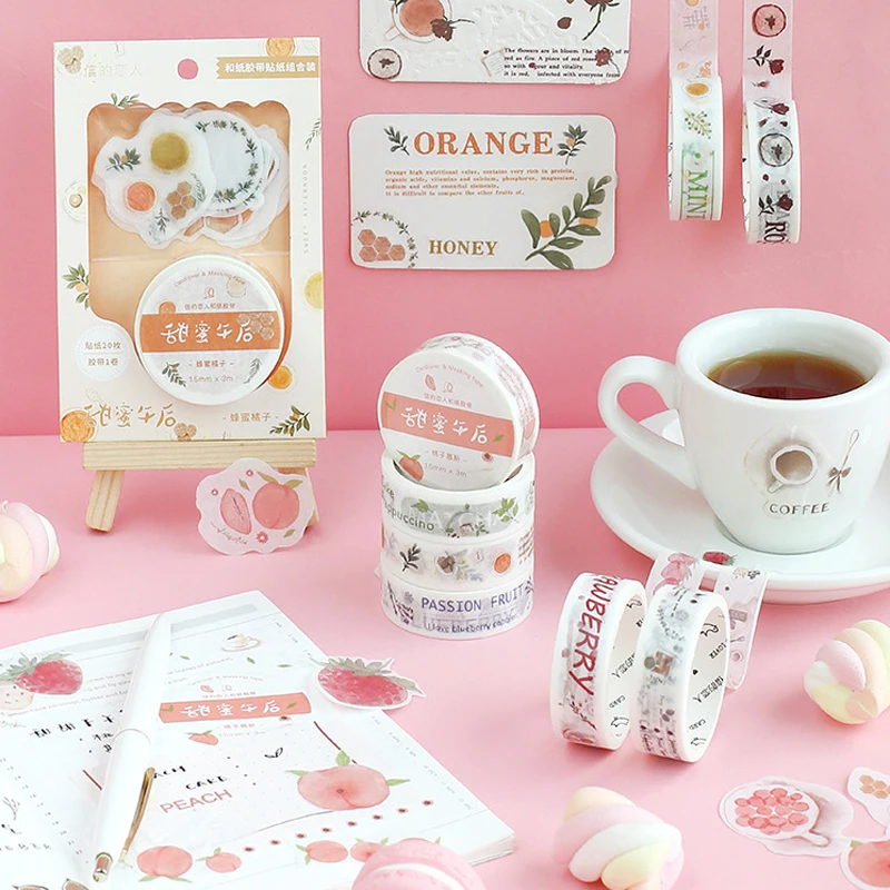 Сладкий День чай серии Свежий стикер для фруктов ручка Декор васи лента