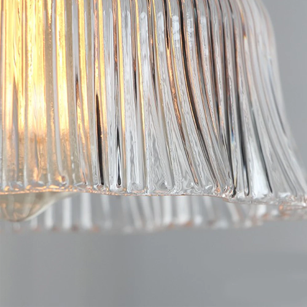 

Creative Japanese glass pendant Lights Hanging Lamp brass pleated transparent Lighting E27 restaurant bar hall decorative light