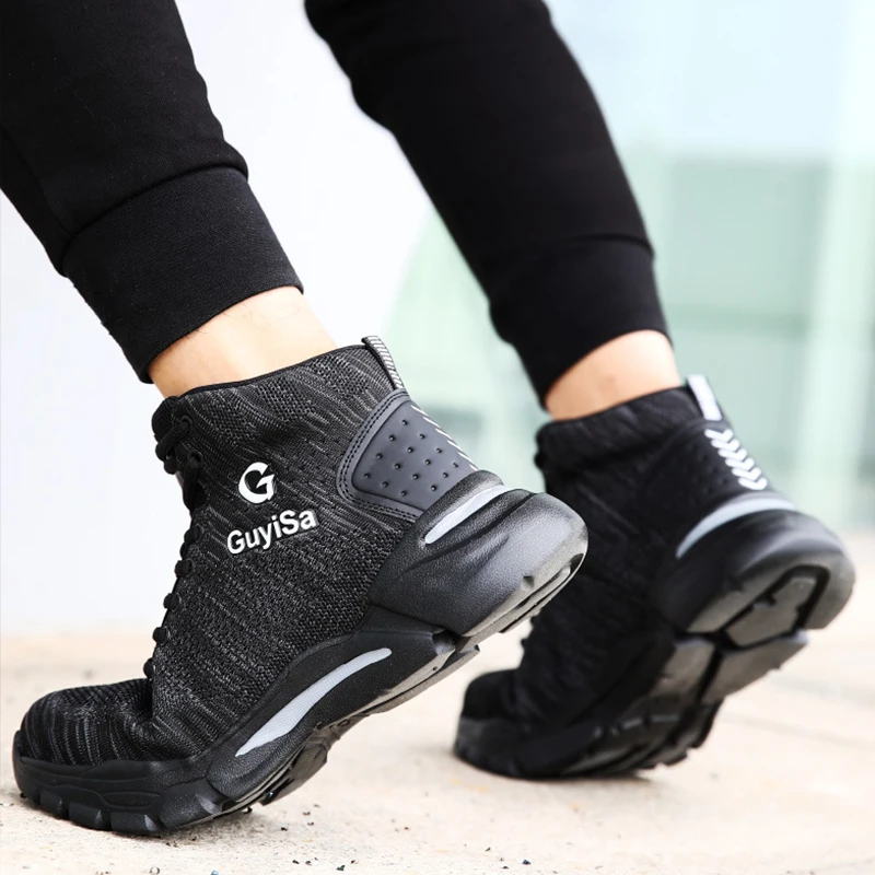 Женские сетчатые рабочие ботинки дышащие легкие защитные со стальным носком