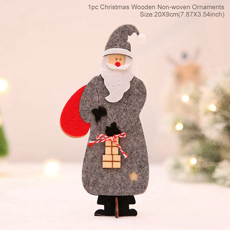 Grey Santa Claus Счастливого Рождества деревянные Санта Клаус украшение "Лось" Рождественского стола Декор для дома неол натальные Рождественские Декор год - Цвет: Grey Santa Claus