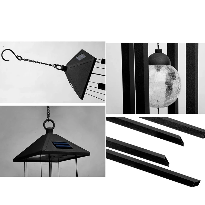 

Solar Powered Led Wind Chime Light, Hanging Lamp with 1 Ball, Solar Garden Lights, Color Changing