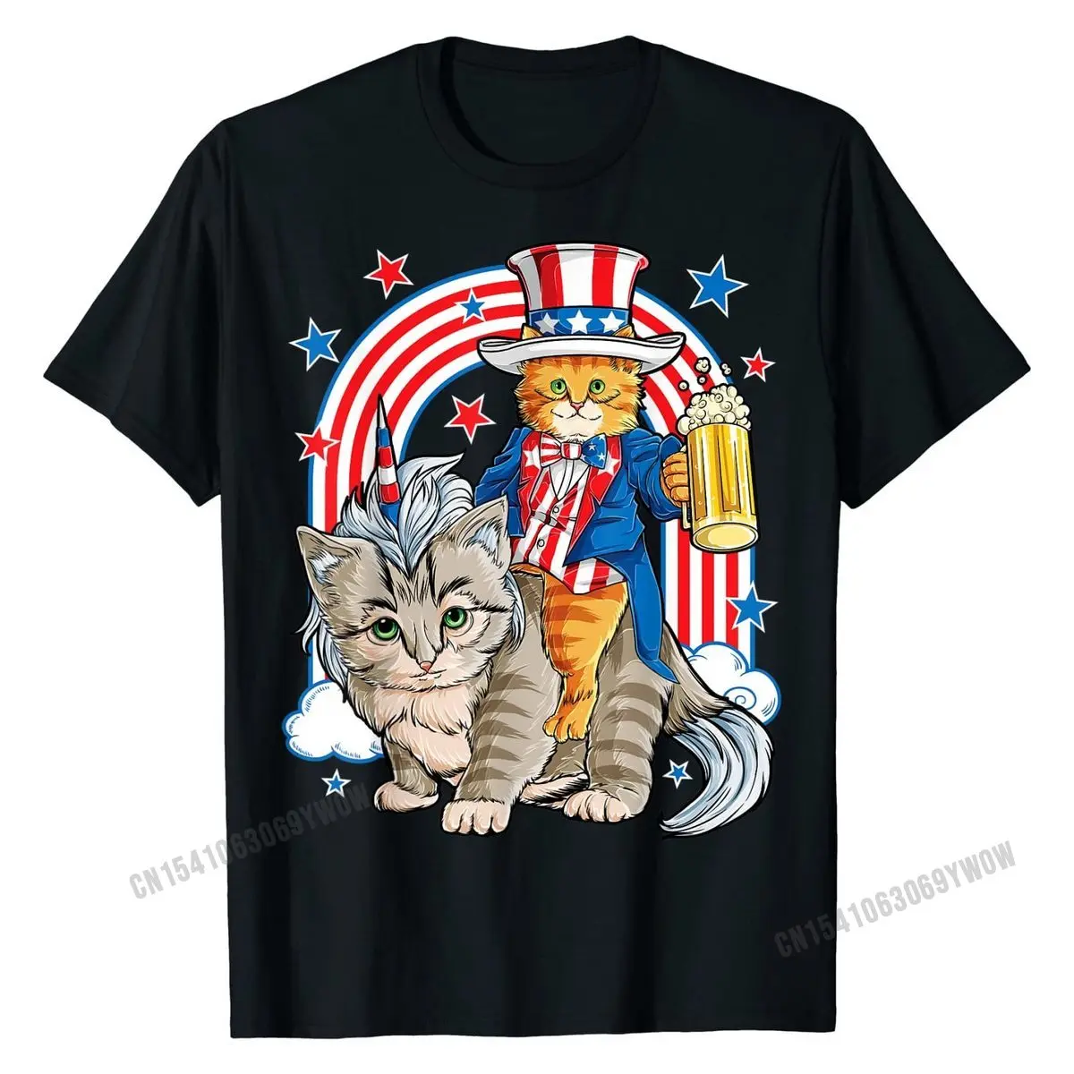 

Cat 4th of July T shirt Caticorn Unicorn Meowica Women Men T-Shirt Design Tshirts On Sale Tees Cotton Adult Casual