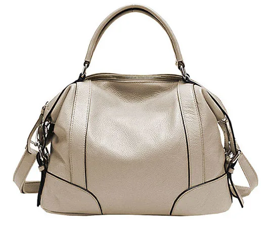 Beige Модные сумки-шопперы для женщин, 2 размера, новые классические сумки для отдыха из натуральной коровьей кожи, женские сумки через плечо, bolsa feminina - Цвет: Beige