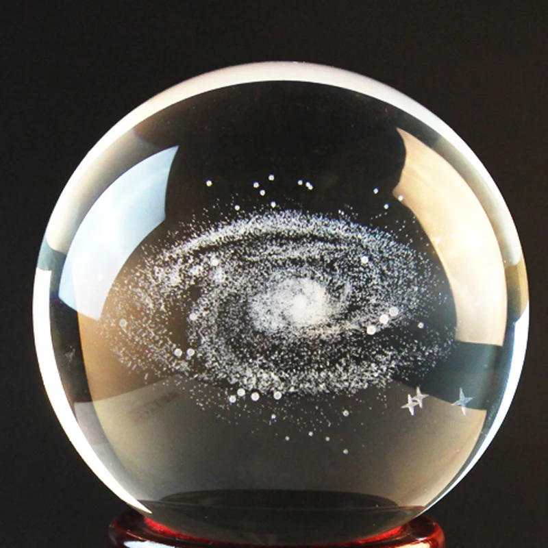 Хрустальный шар 6 см/8 см 3D лазерный Галактический туманность креативное стекло