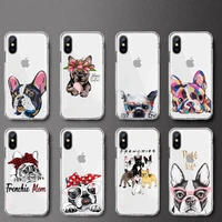 pug dog french bulldog cute phone case transparent soft for iphone 5 5s 5c se 6 6s 7 8 11 12 plus mini x xs xr pro max