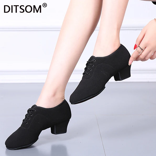 

Soft Split Soles Cloth Jazz Dance Sneakers Mid Heel Kid Boy Latin Tango Salsa Waltz Ballroom Dance Shoes Men Women 31-46