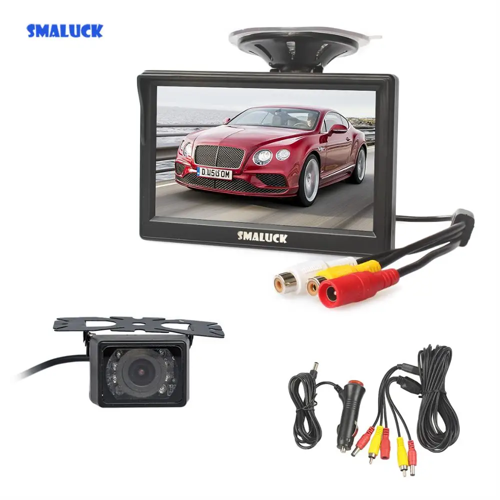 

SMALUCK 5 "TFT LCD резервный автомобильный монитор + ИК Ночное Видение камера заднего вида с монитором видео Парковочная система