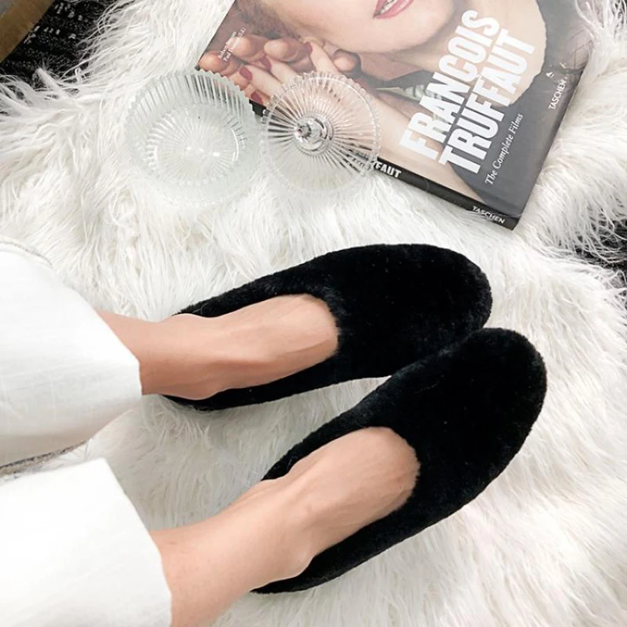 Prova Perfetto/женские лоферы на плоской подошве с натуральным мехом Шерстяные теплые