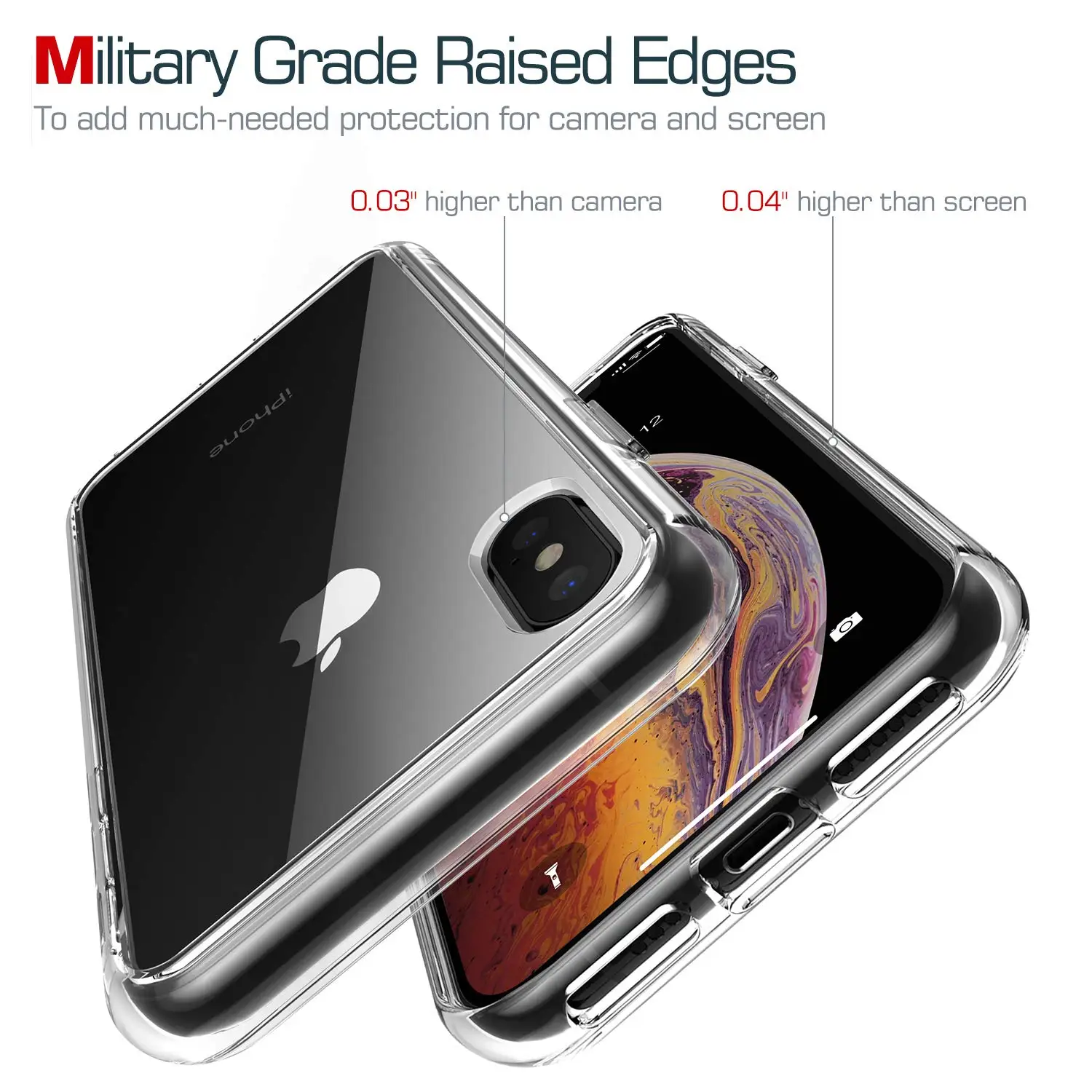 Чехол для Apple IPhone X Xs Max XR 6s 8 7 Plus, ICONFLANG амортизационная крышка бампера, Анти-Царапины прозрачная задняя крышка(HD Clear