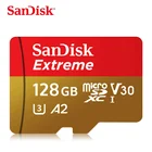 Оригинальный двойной флеш-накопитель SanDisk Extreme Micro SD Card 64 Гб 128 256 Транс флеш-карты памяти U3 A2 SDXC V30 TF карта Micro SD для телефонаКамера