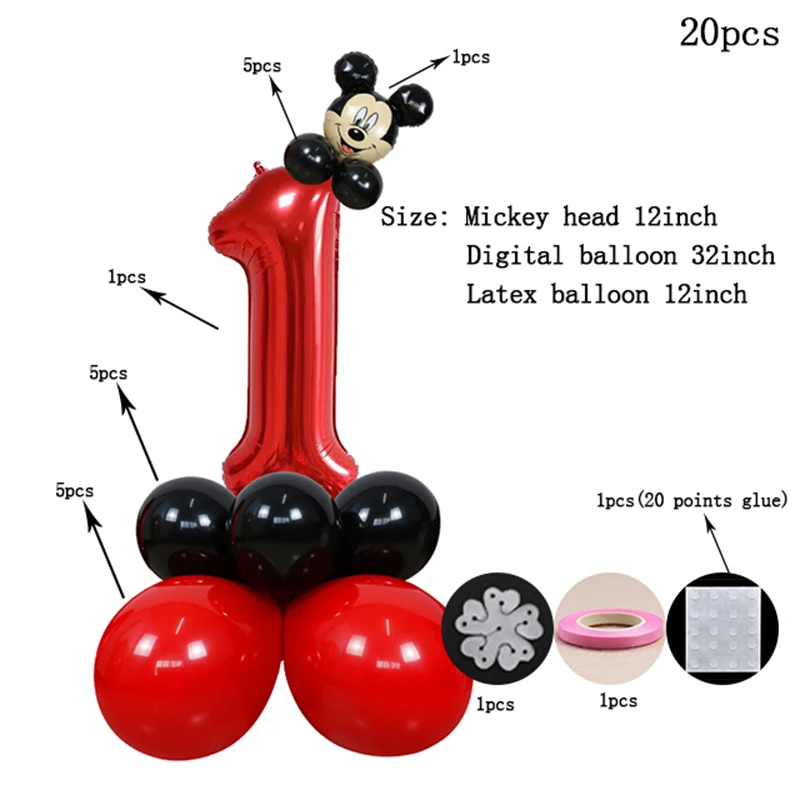 Баннер с Микки Маусом для тематической вечевечерние НКИ на 8 персон одноразовая