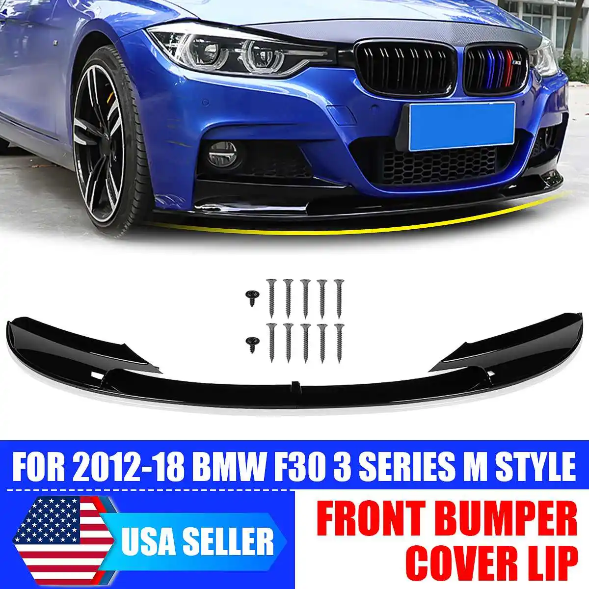 

1 Pair Front Bumper Lip for BMW F30 3 Series M Style 2012-2018 Front Bumper Cover for Sports Version