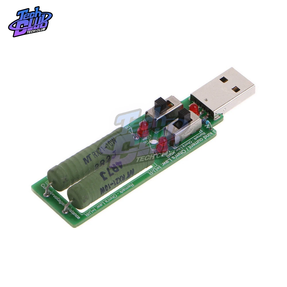 5V USB resistor dc electronic load With switch adjustable current 1A/2A/3A battery capacity voltage discharge resistance tester |