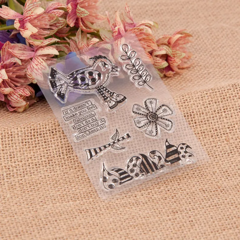 

Cartoon Chick Windmill Leaves Pattern Transparent Clear Silicone Stamp/Seal For DIY Scrapbooking Photo Album Stamp Sheets