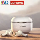 Lenovo LP1 наушники-вкладыши TWS наушники Bluetooth 5,0 Беспроводная гарнитура Водонепроницаемый спортивный наушник с шумоподавлением микрофон двойной стерео Hi-Fi и сенсорной панелью