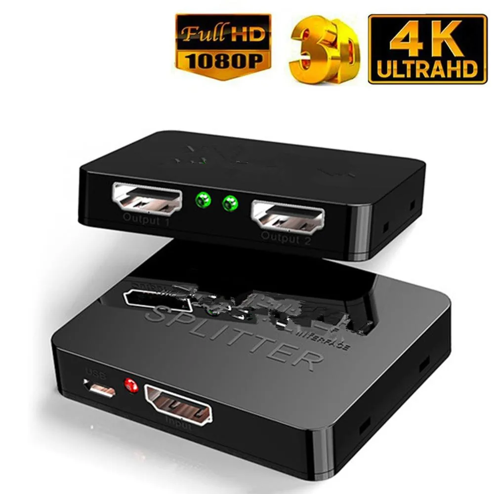Full HD 1080p HDCP 4 Разделение ter коммутатор 1X2 усилитель раздельный двойной Дисплей DVD