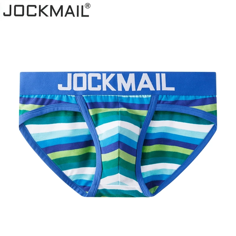

JOCKMAIL Bikini Briefs Men Sexy Underwear Cotton Striped Fashion Jockstrap Gay Underwear Calzoncillo Hombre Slips Nale Panties