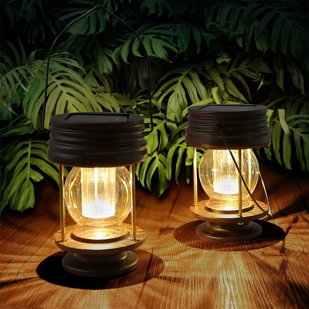 

2Packs Hanging Solar Lights Outdoor Waterproof Landscape Lanterns with Retro Design for Patio Yard Garden and Pathway Decoration