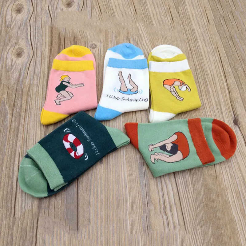 Носки женские хлопковые в Корейском стиле милые повседневные недорогие с