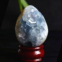 unique natural celestine stone crystal geode egg shaped stones and crystals cluster home decoration